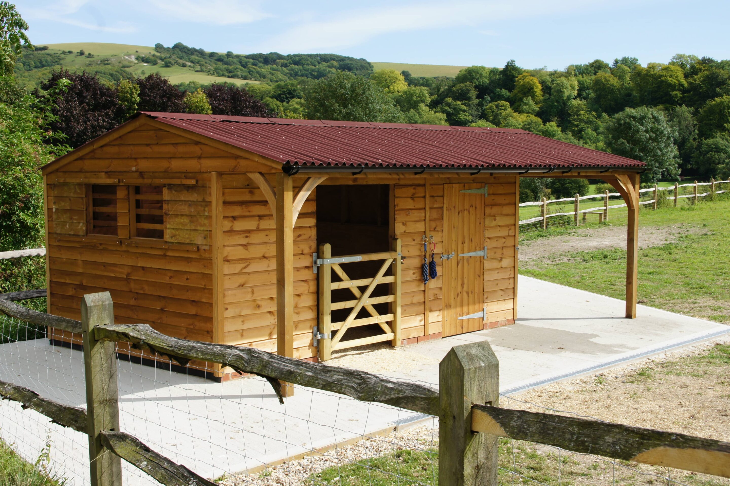 Bespoke Field Shelter with Tack Room and Red Onduline