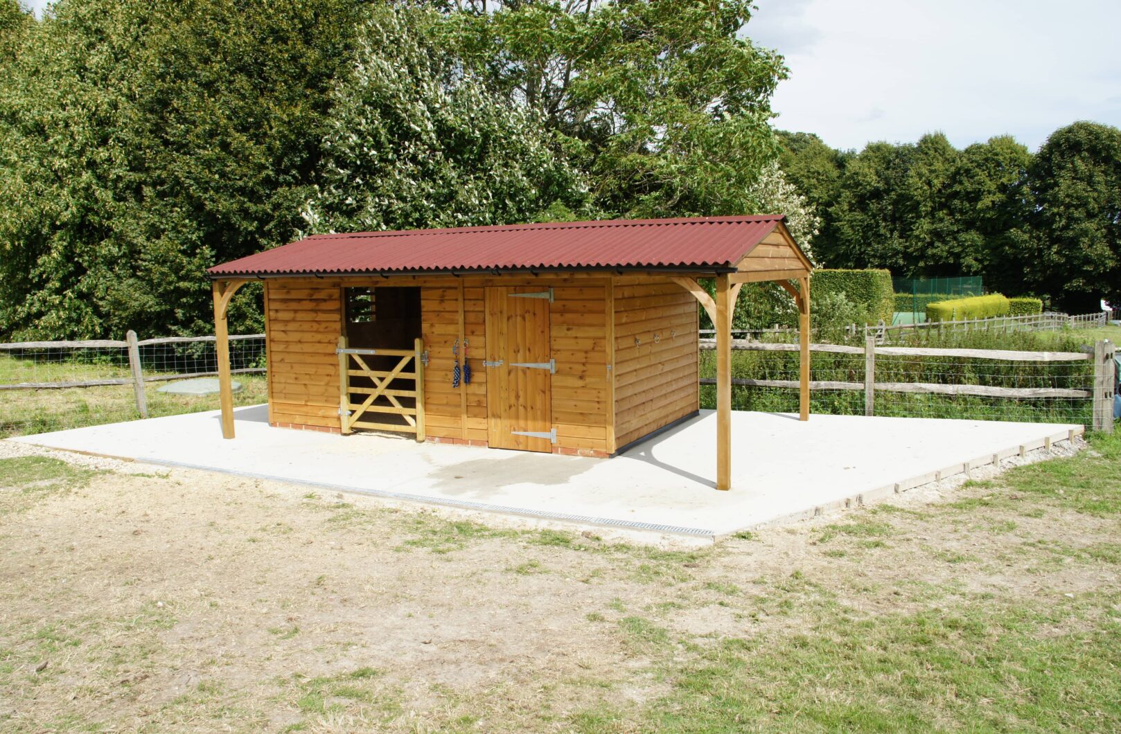 Bespoke Field Shelter with Tack Room and Red Onduline