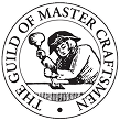 The Guild of Master Craftsmen logo, a man holding a hammer working
