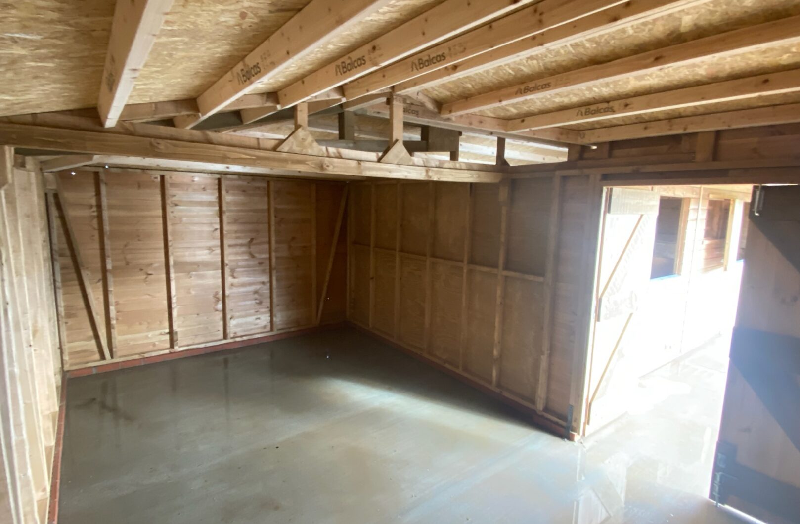 Internal hay barn door open