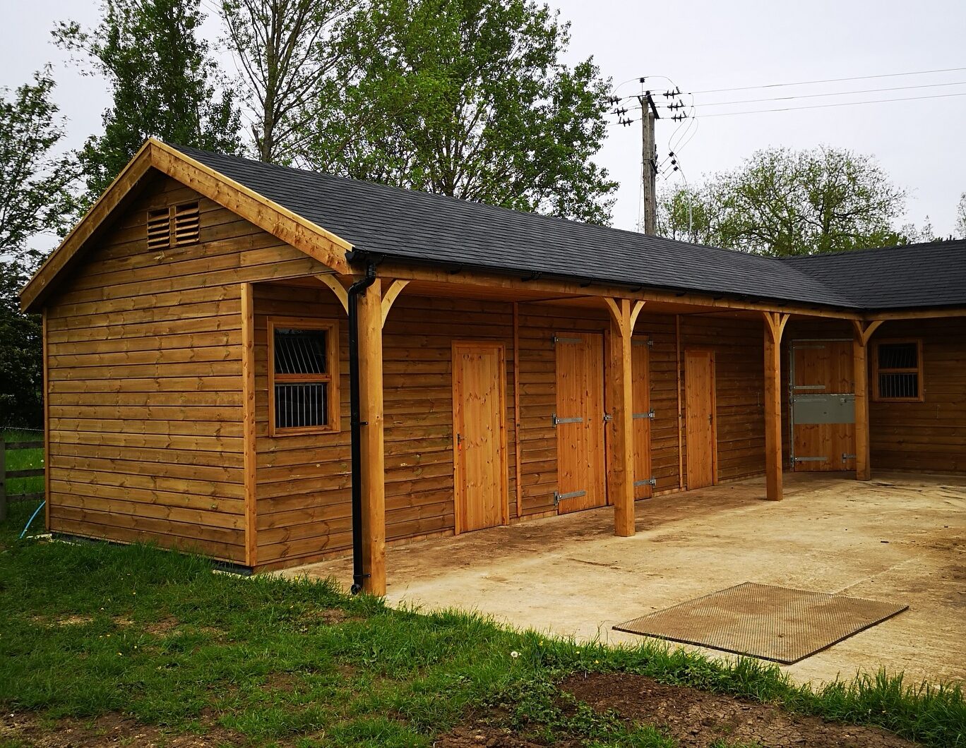 close up of front of stable block