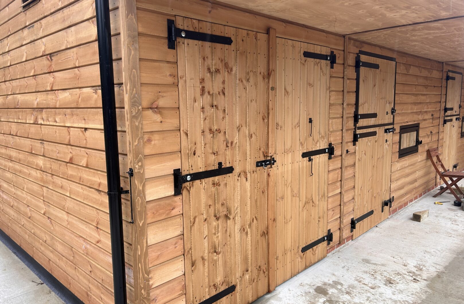 Hay barn with black ironmongery