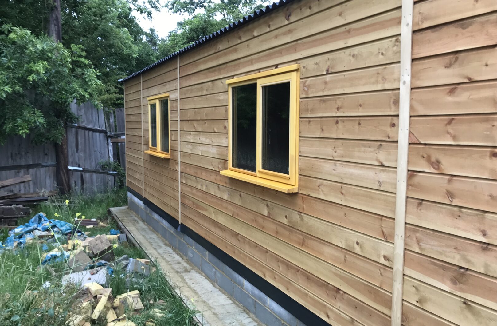 Casement windows to rear of building