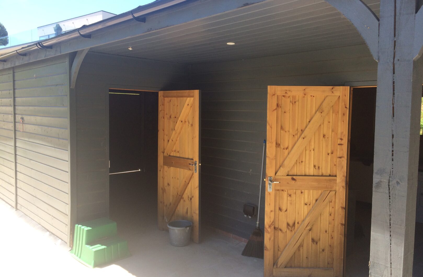 Tack room doors open