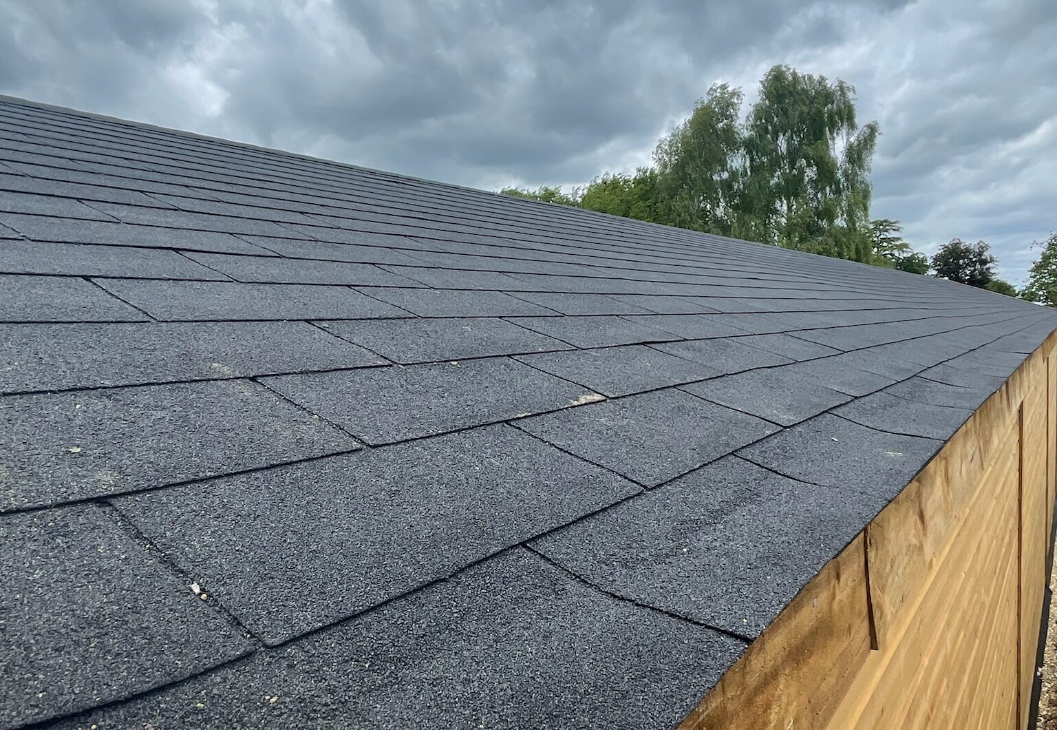 Felt shingles close up