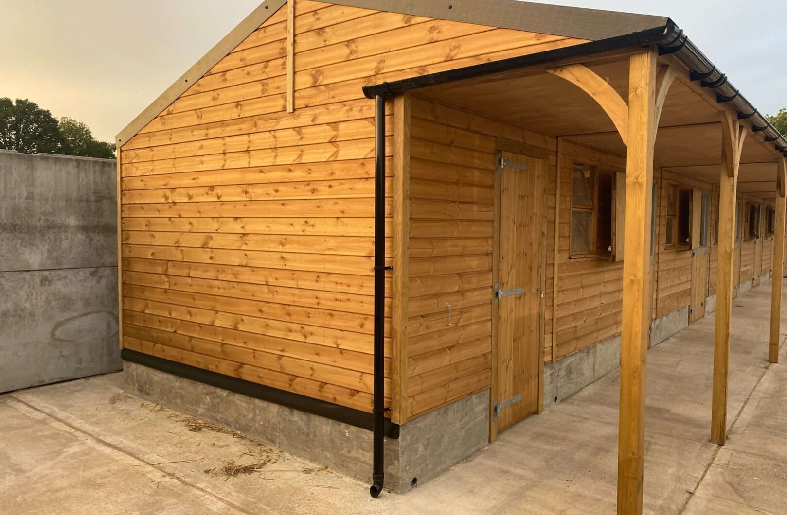 Close up shot of left of building