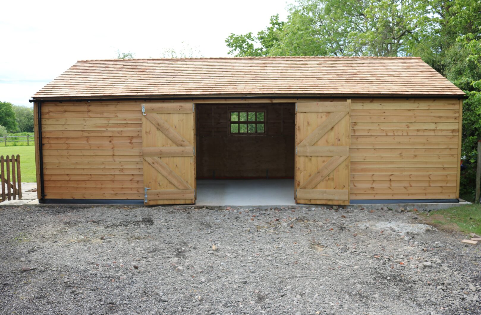 Hay barn doors open