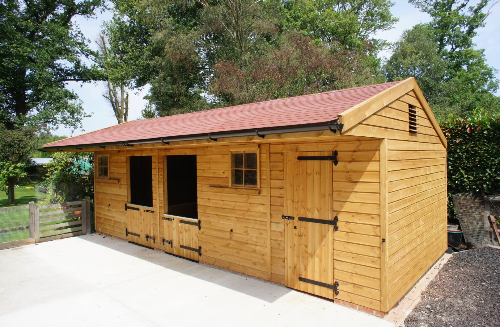 Stable Block with Pony Doors and Felt Shingle roof