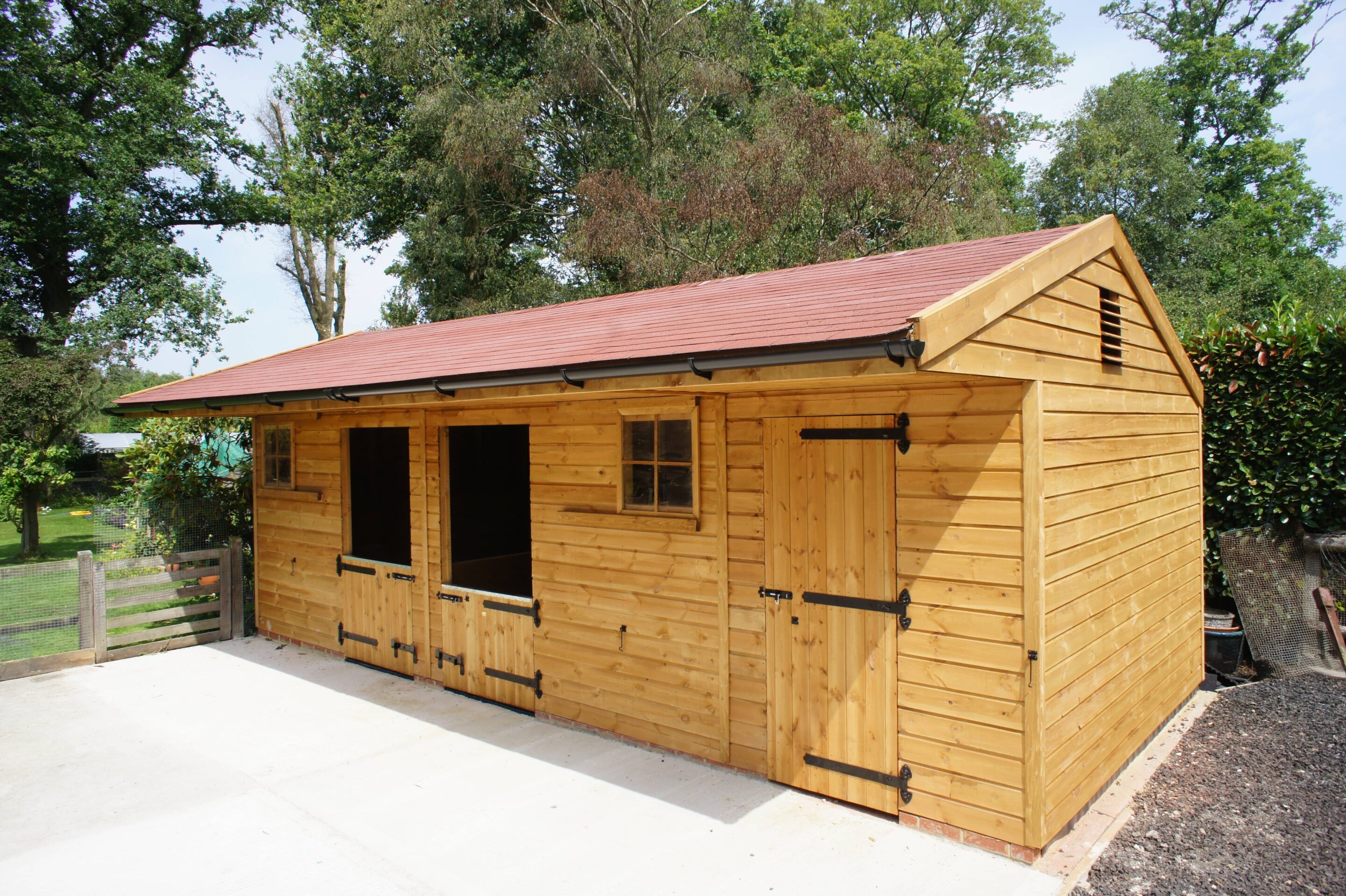 Stable Block with Pony Doors and Felt Shingle roof