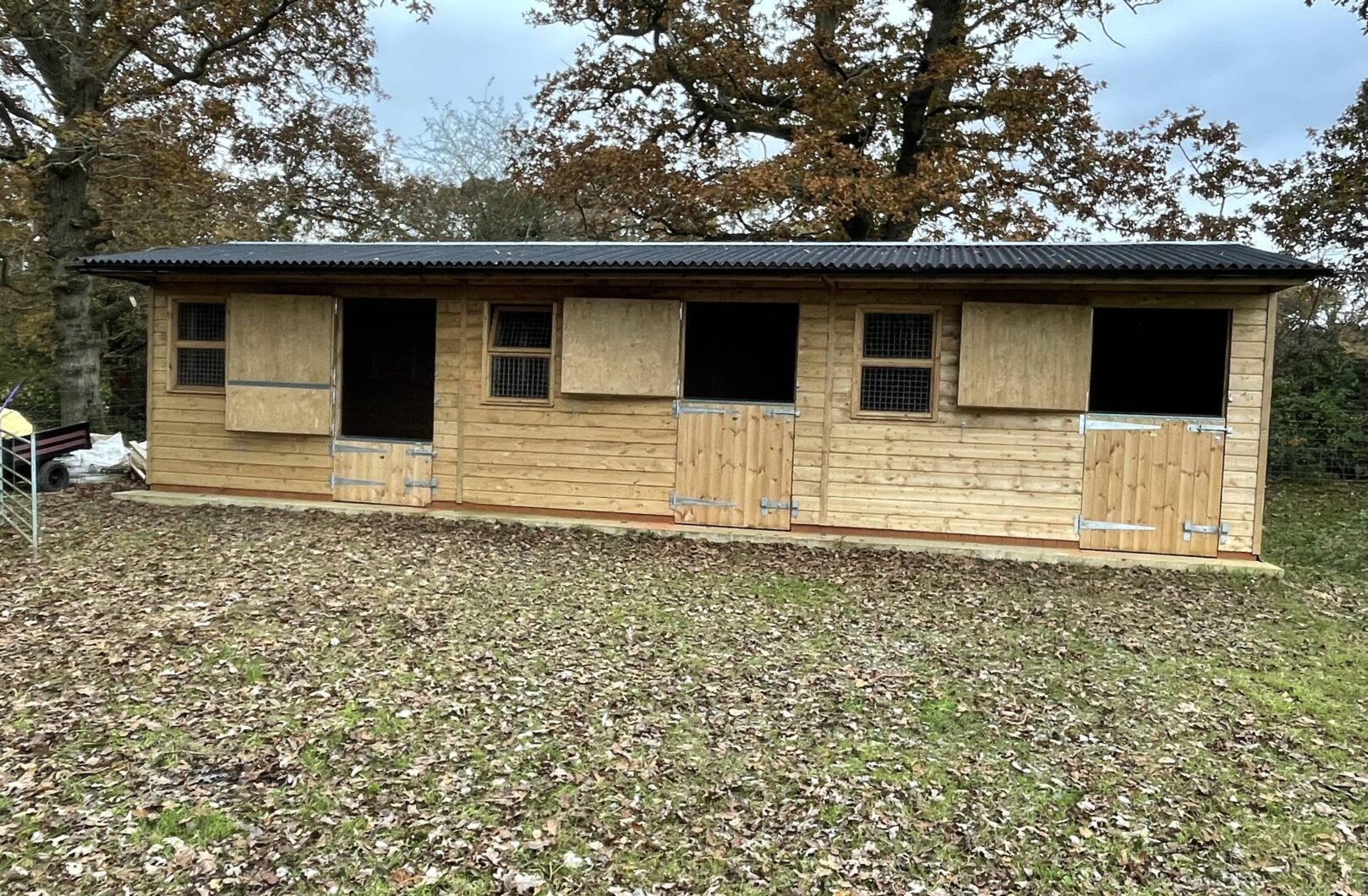 Triple Stable Block with 3-Part Door open