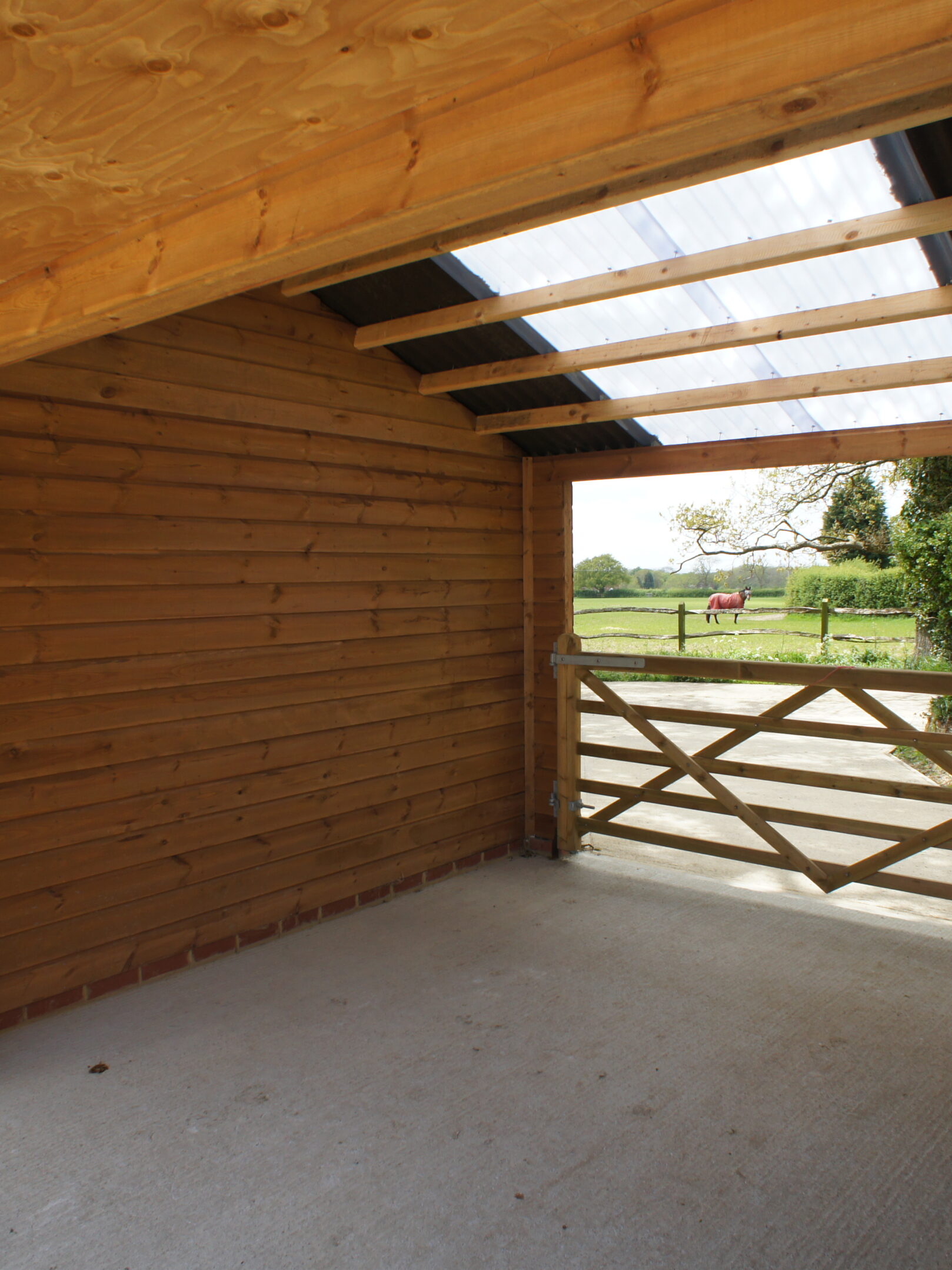Covered walkway with gate