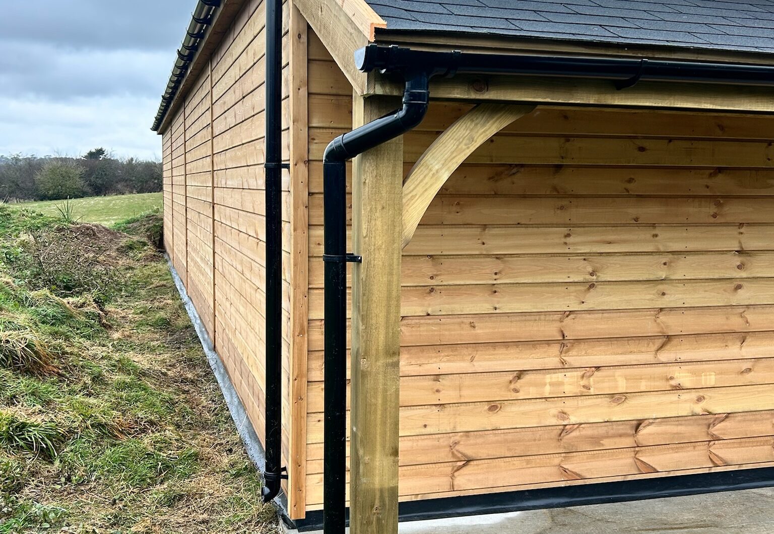 Rear side of premier stable and garage