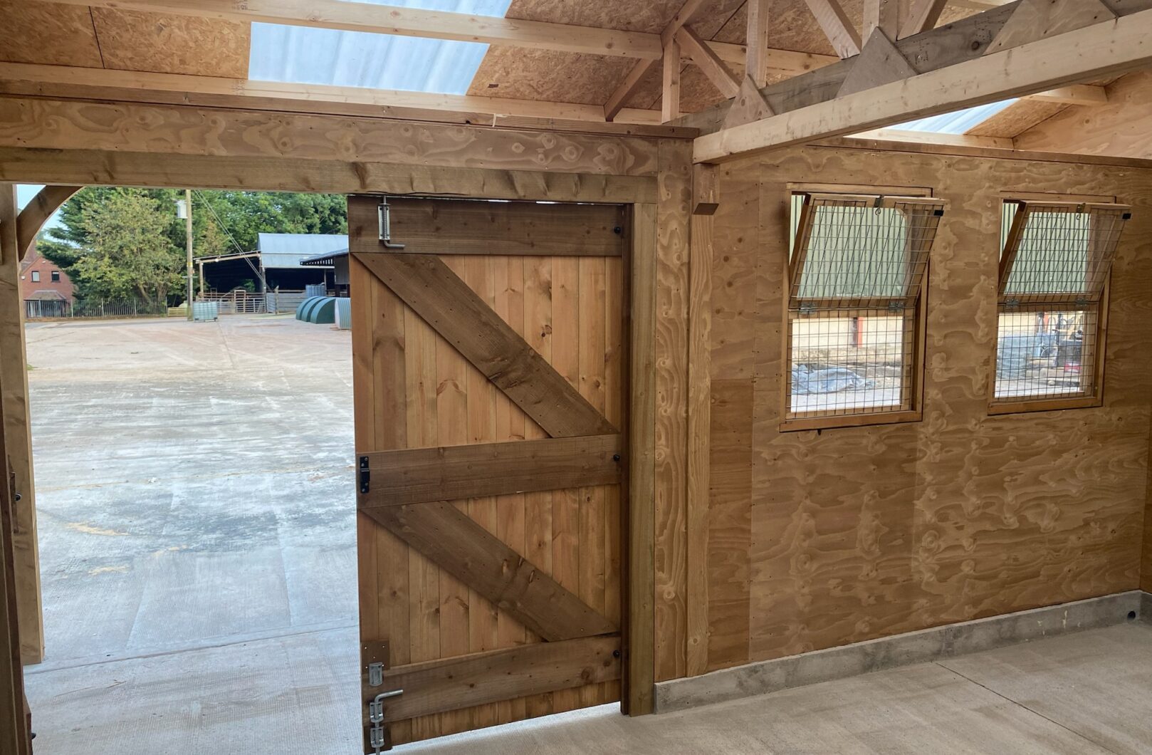 Internal hay barn fully lined