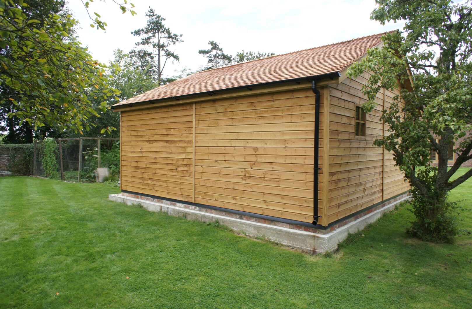 Backside of double garage