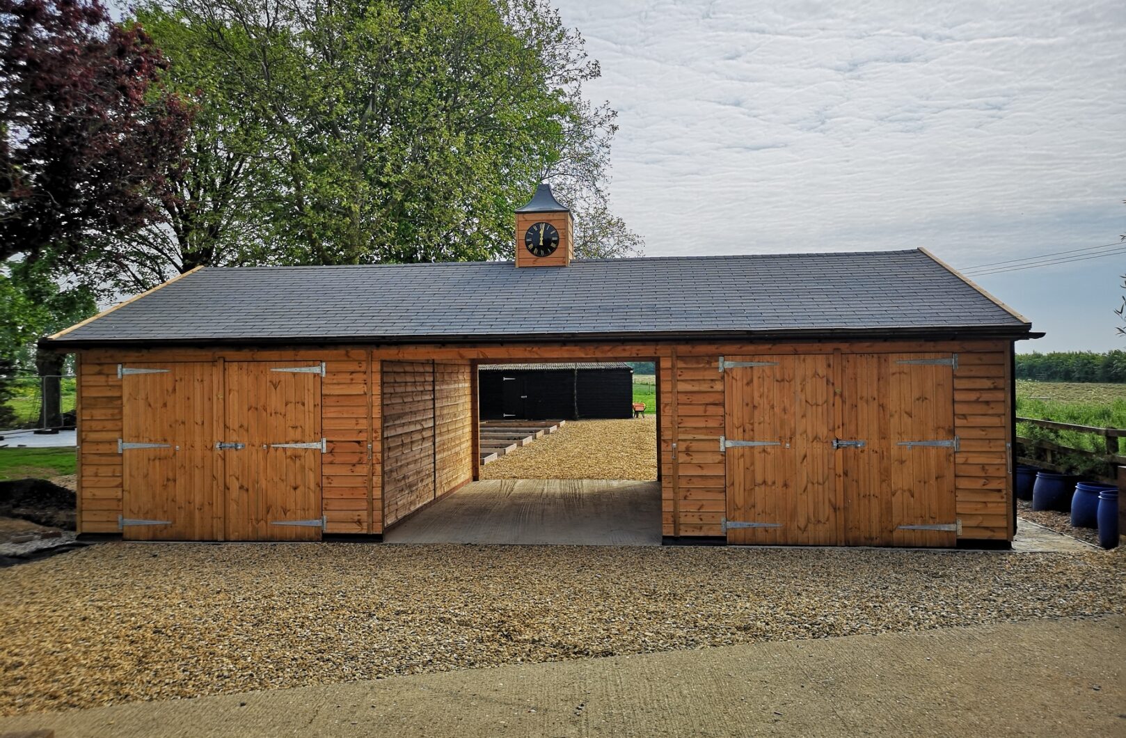 Double Garage with Clocktower and Felt Shingles