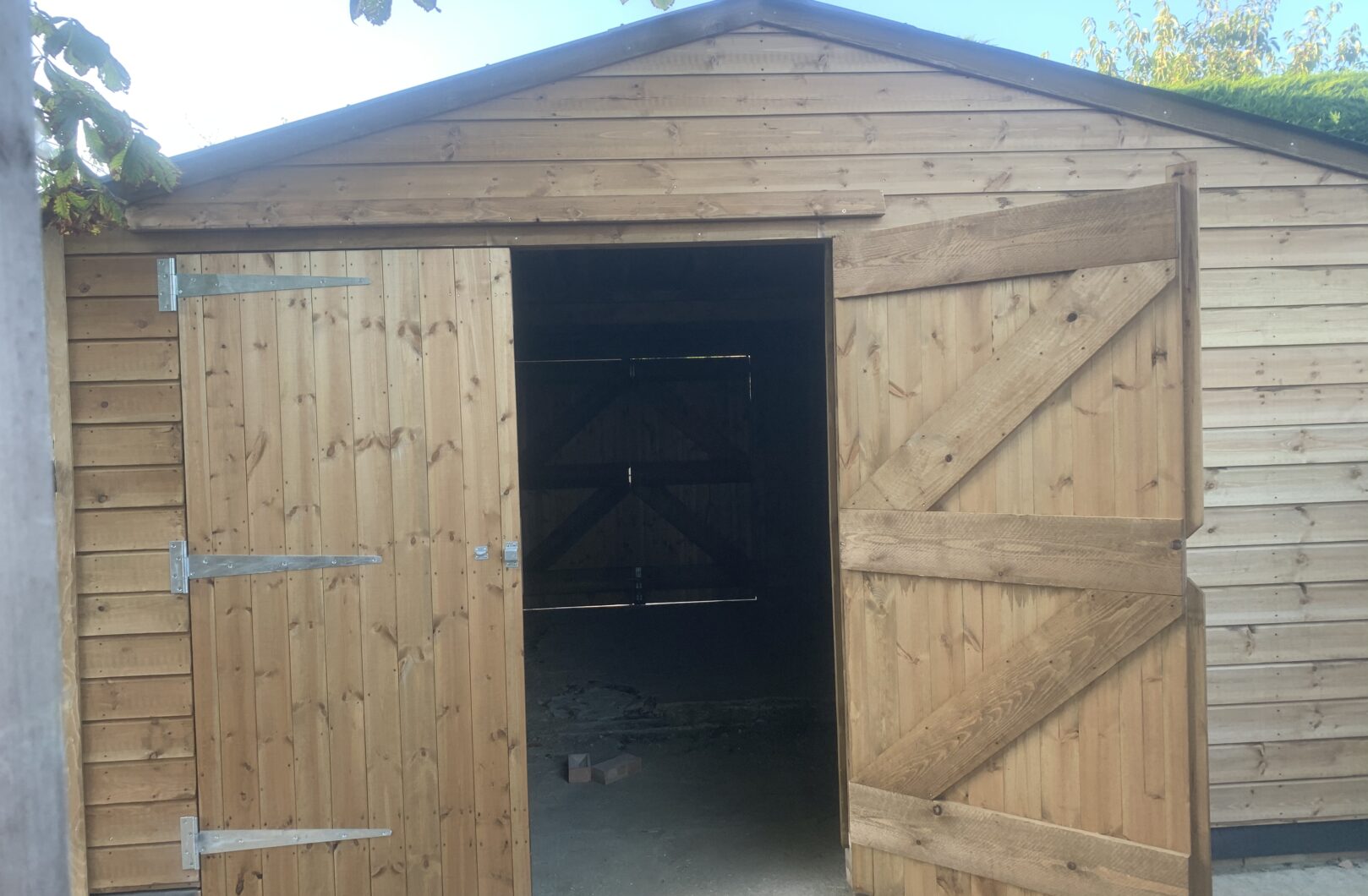 Barn doors part open