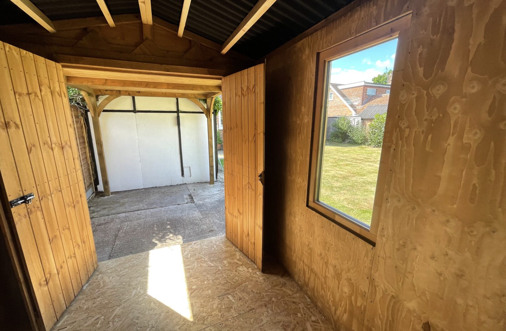 Doors open internally looking at window