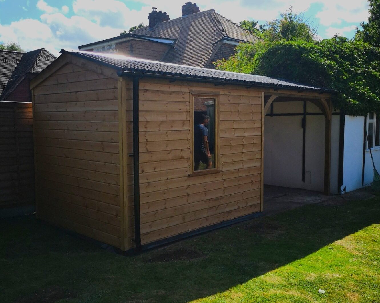 Garden Office with Covered Area window view