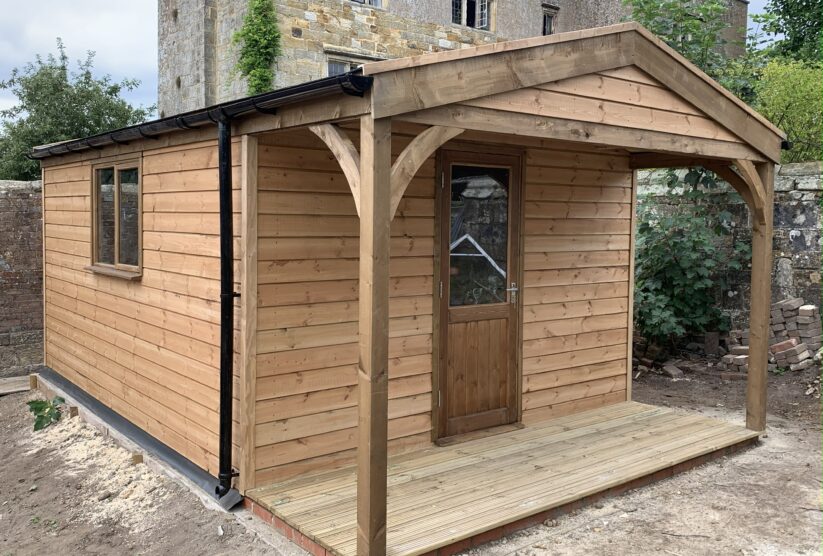 Garden Office with Decking and Felt Shingles