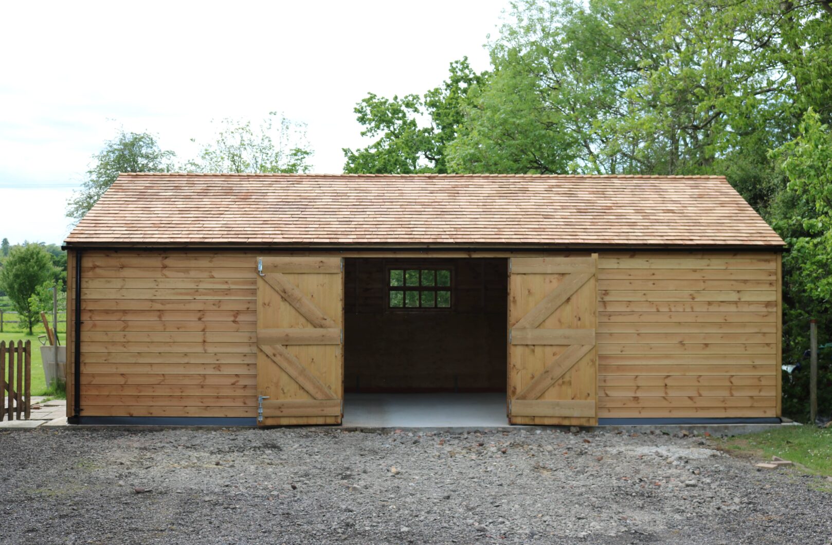 Large Garage with Cedar Shingles