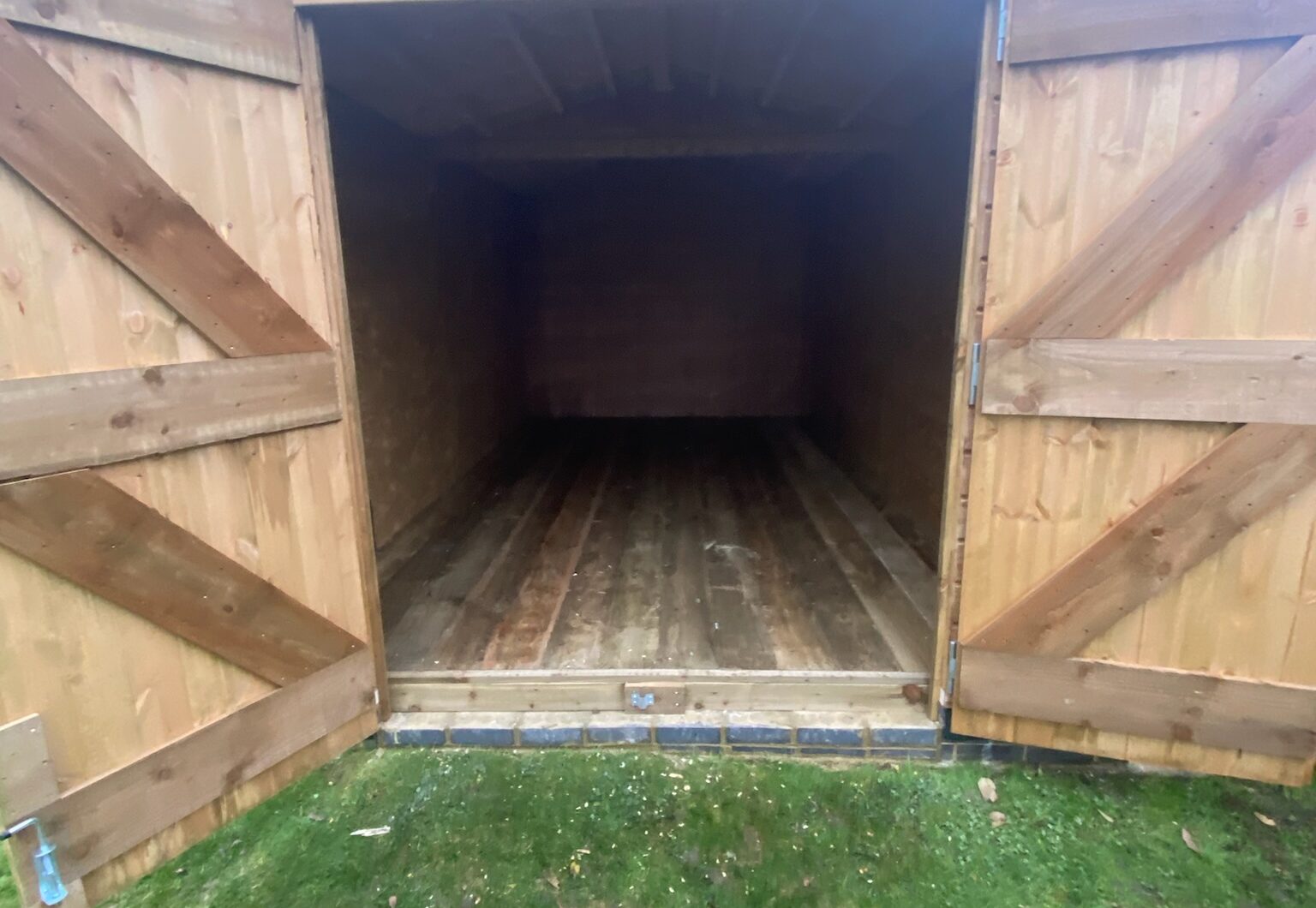 Workshop - Lined internal doors open