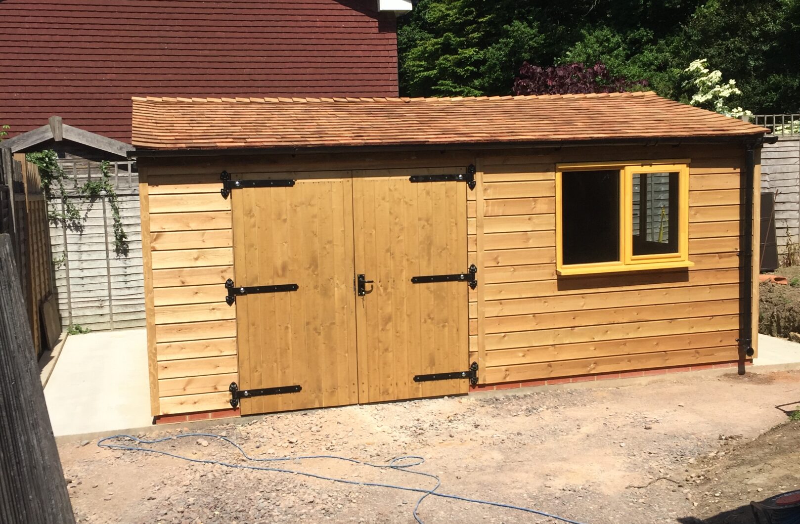 Workshop with Black Ironmongery and Cedar Shingles