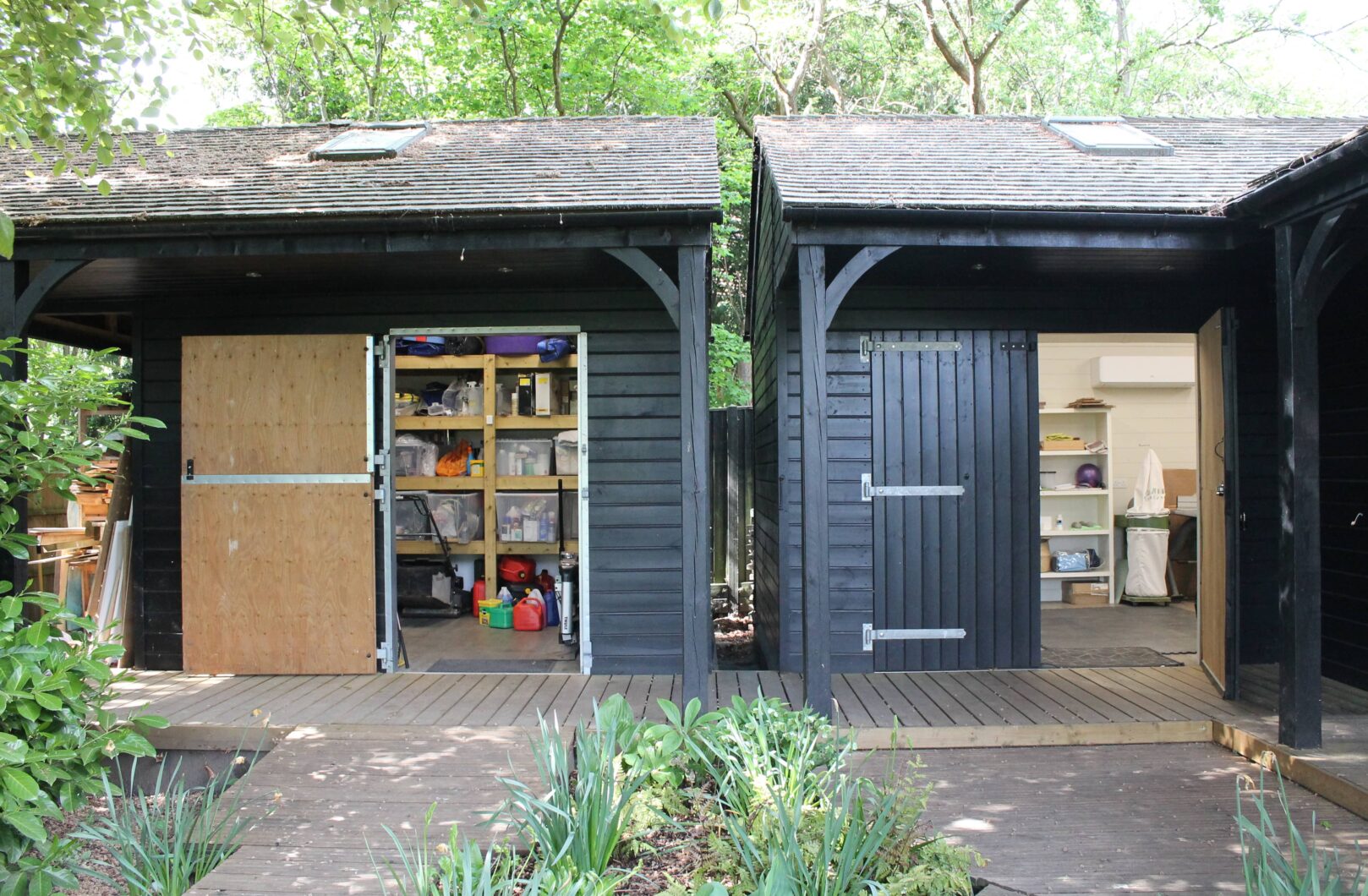 Workshop with Cedar Shingles doors open