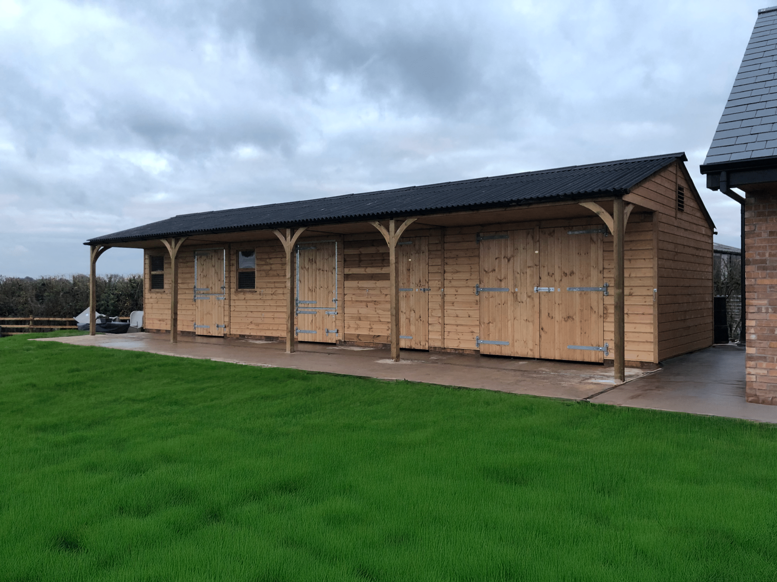 Stables block with support posts